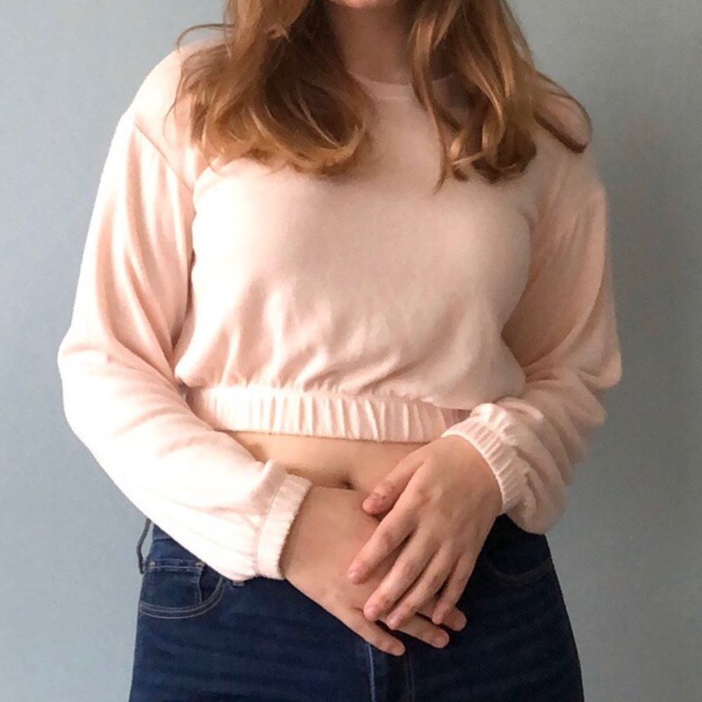 Baby pink shear shirt